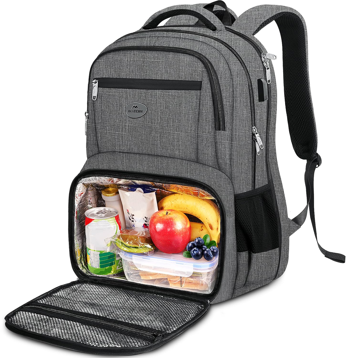 Mochila Lunch Box Matein Work Para Laptop De 18 Polegadas Cinza