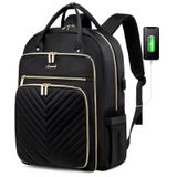 Mochila Para Laptop Lovevook Women Teacher 17,3" Impermeável Preta