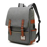 Mochila Para Laptop Mancio Slim Vintage Para Viagens 15,6" Cinza