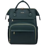 Mochila Para Laptop Lovevook De Couro De 17 Polegadas Para Mulheres Verde Escuro