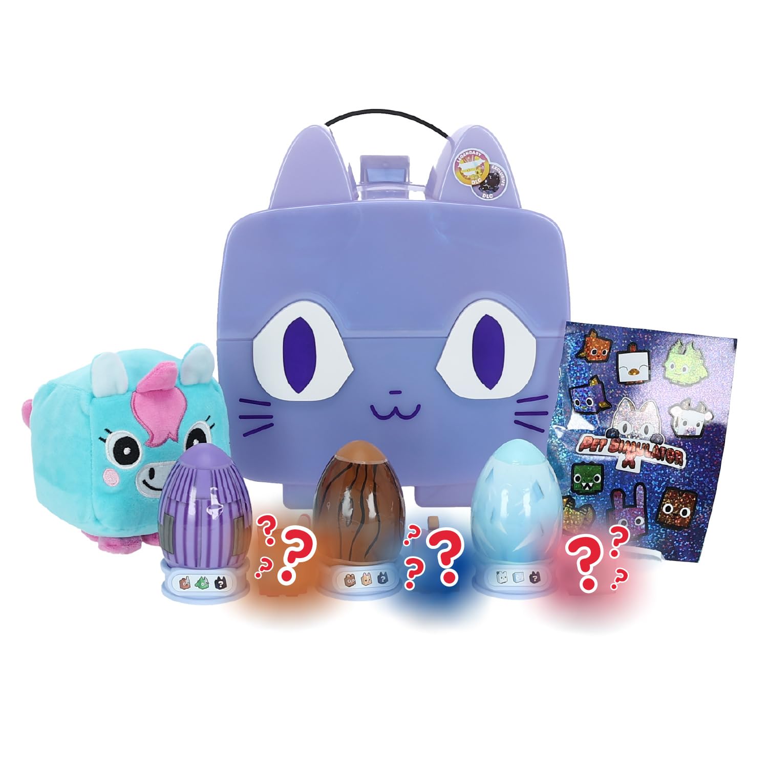 Pacote De Brinquedos Pet Simulator X Marbled Purple Cat Com 8 Itens