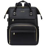 Mochila Para Laptop Lovevook De Couro De 17 Polegadas Para Mulheres Preta