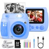 Câmera Infantil De Impressão Instantânea Gofunly 48mp 1080p Hd Video Blue