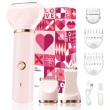 Aparador De Biquíni Raxmetry 3 Em 1, Barbeador Elétrico Para Mulheres, Rosa