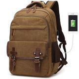 Mochila Para Laptop Lunlopik Canvas Vintage 15,6" Usb Brown