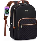 Mochila Para Laptop Lovevook Para Mulheres 15,6" Impermeável Preta