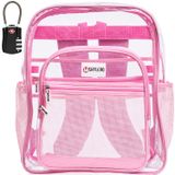Mochila Shylero Pink Clear Extra Large 32l Com Fechadura Tsa