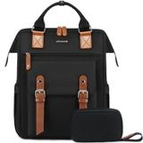 Mochila Para Laptop Lovevook Para Mulheres, Viagens De Trabalho, 15,6", Preta-marrom