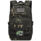 Mochila Tática Infantil Army Molle Bookbag Military Boys Mochila Para Escola, Ao Ar Livre, Acampar (inclui 2 Adesivos+1 Mosquetão), Camuflagem Pret