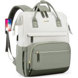 Mochila Para Laptop Focdod Women Work De 15,6 Polegadas Com Porta Usb Bege