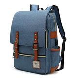 Mochila Para Laptop Mancio Slim Vintage 15,6" Para Viagens Azul