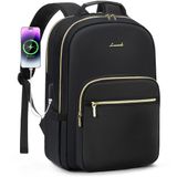 Mochila Para Laptop Lovevook Para Mulheres 15,6" Impermeável Preta