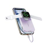 Carregador Portátil Veger 10000mah Com Cabo Embutido Roxo