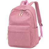 Mochila Escolar Btoop Corduroy Para Adolescentes, Laptop De 17 Polegadas, Rosa