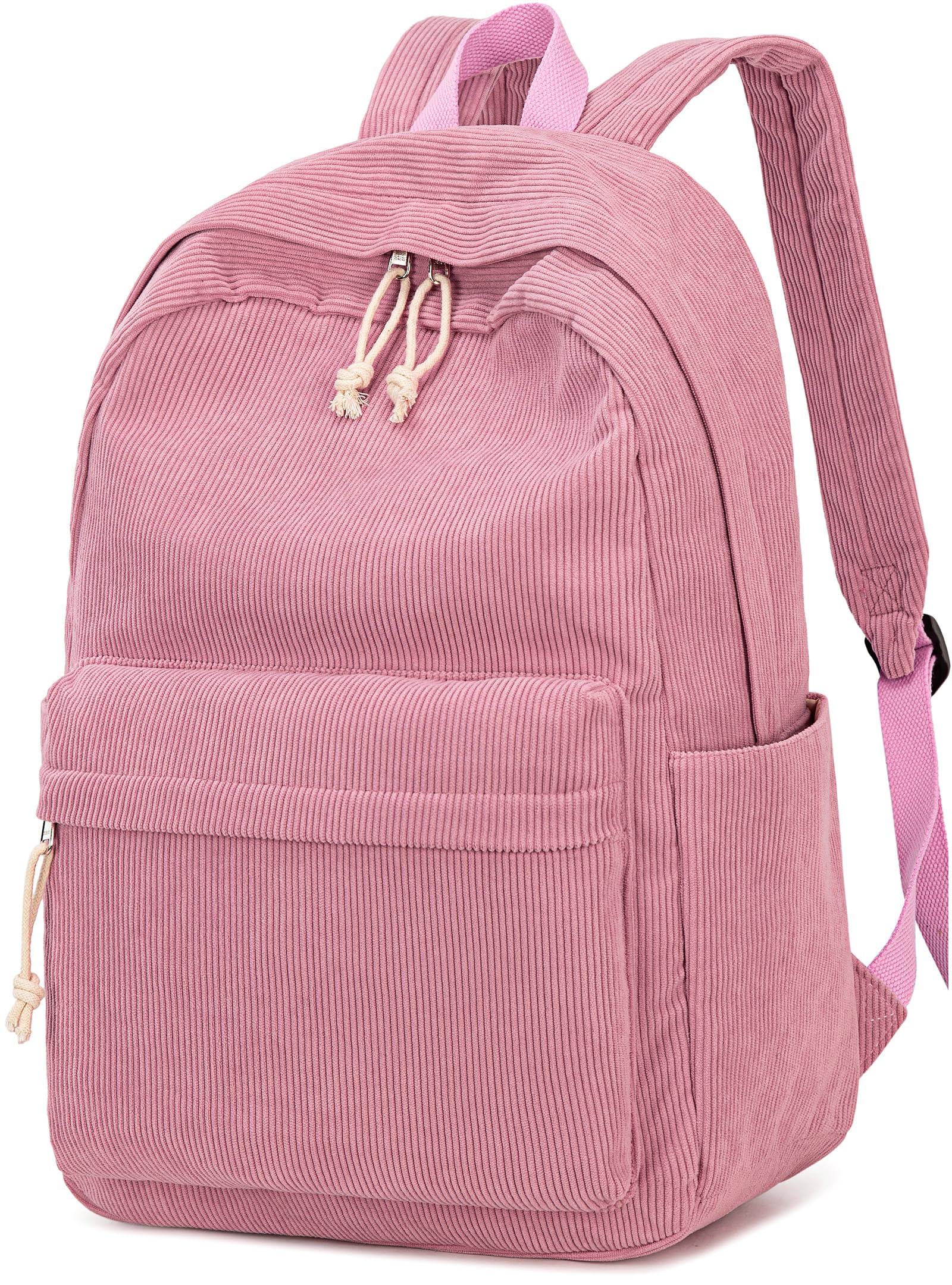 Mochila Escolar Btoop Corduroy Para Adolescentes, Laptop De 17 Polegadas, Rosa