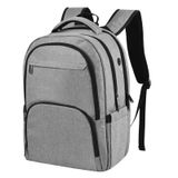 Mochila De Viagem Para Laptop Enqinar, Carregador Usb De 17 Polegadas, Cinza