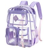 Mochila Transparente Stylifeo Para Escola Em Pvc Transparente Roxo