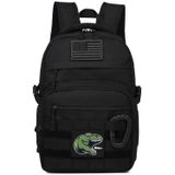 Mochila Tática Infantil Army Molle Bookbag Mochila Militar Para Meninos, Para Escola, Ao Ar Livre, Acampar (inclui 2 Adesivos E 1 Mosquetão), Preta