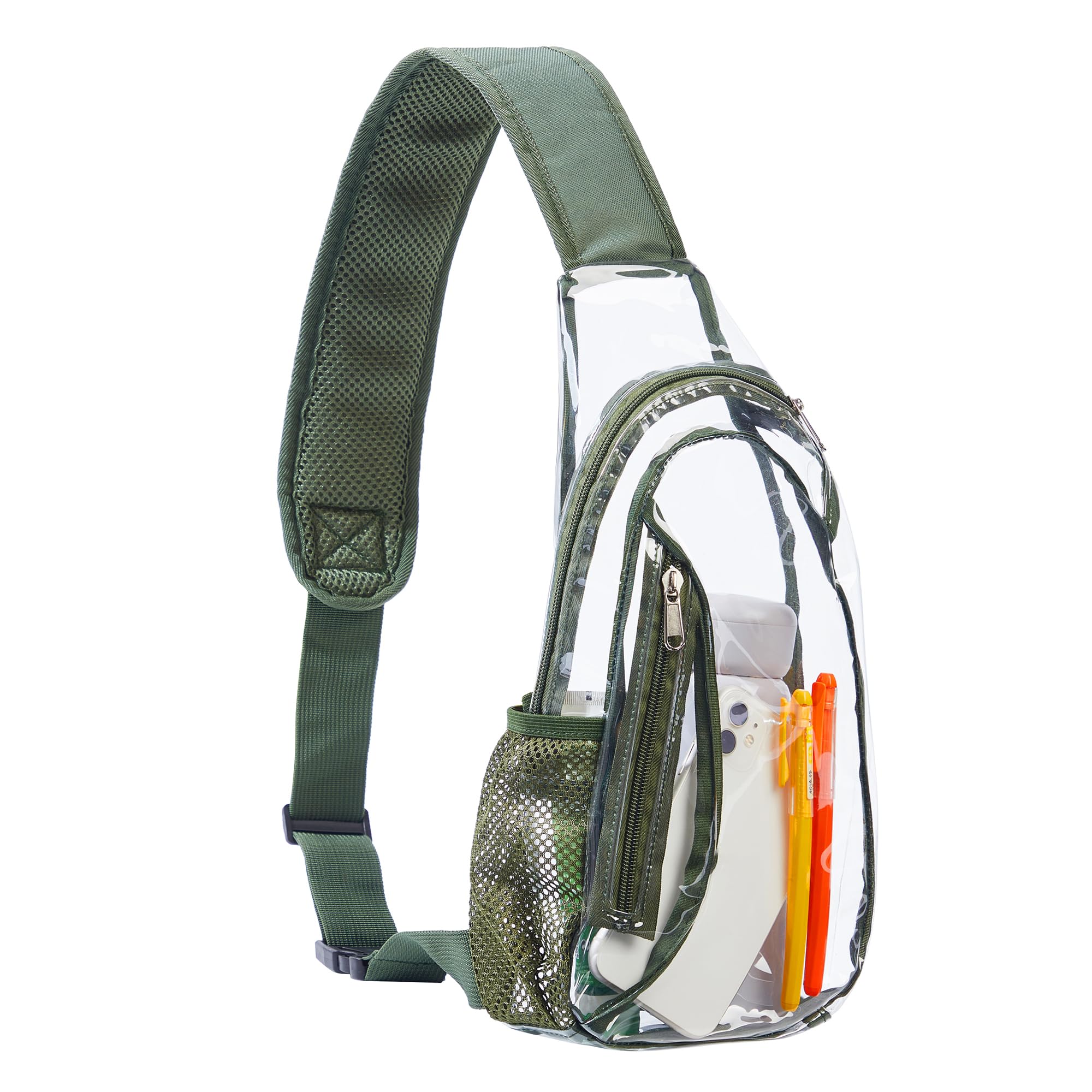 Sling Bag Gdbis Clear Pvc Impermeável Para Verde Estádio