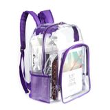 Mochila Transparente Jomparo Em Pvc Transparente Roxo Para Escola