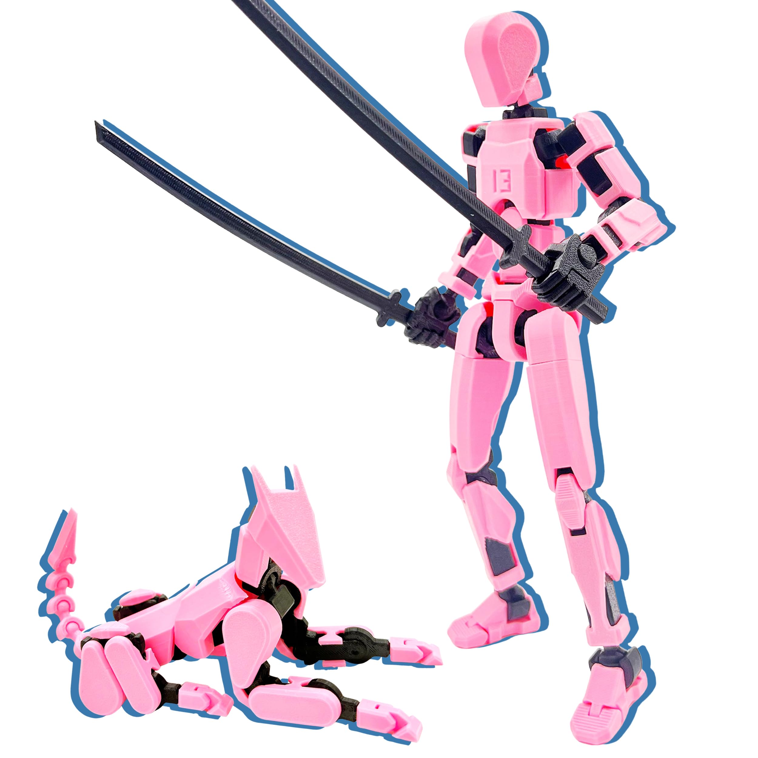 Conjunto De Bonecos De Ação Robtduumy T13 Titan 13 Dummy 13 Com Cachorro