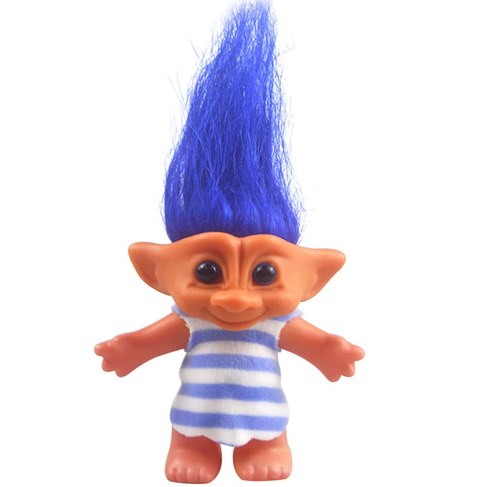 Boneca Troll Yintlilocn Lucky Vintage De 7,5 Polegadas Com Cabelo Azul