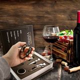 Kit Vinho Com 05 Peças Em Formato Livro Amantes De Vinhos