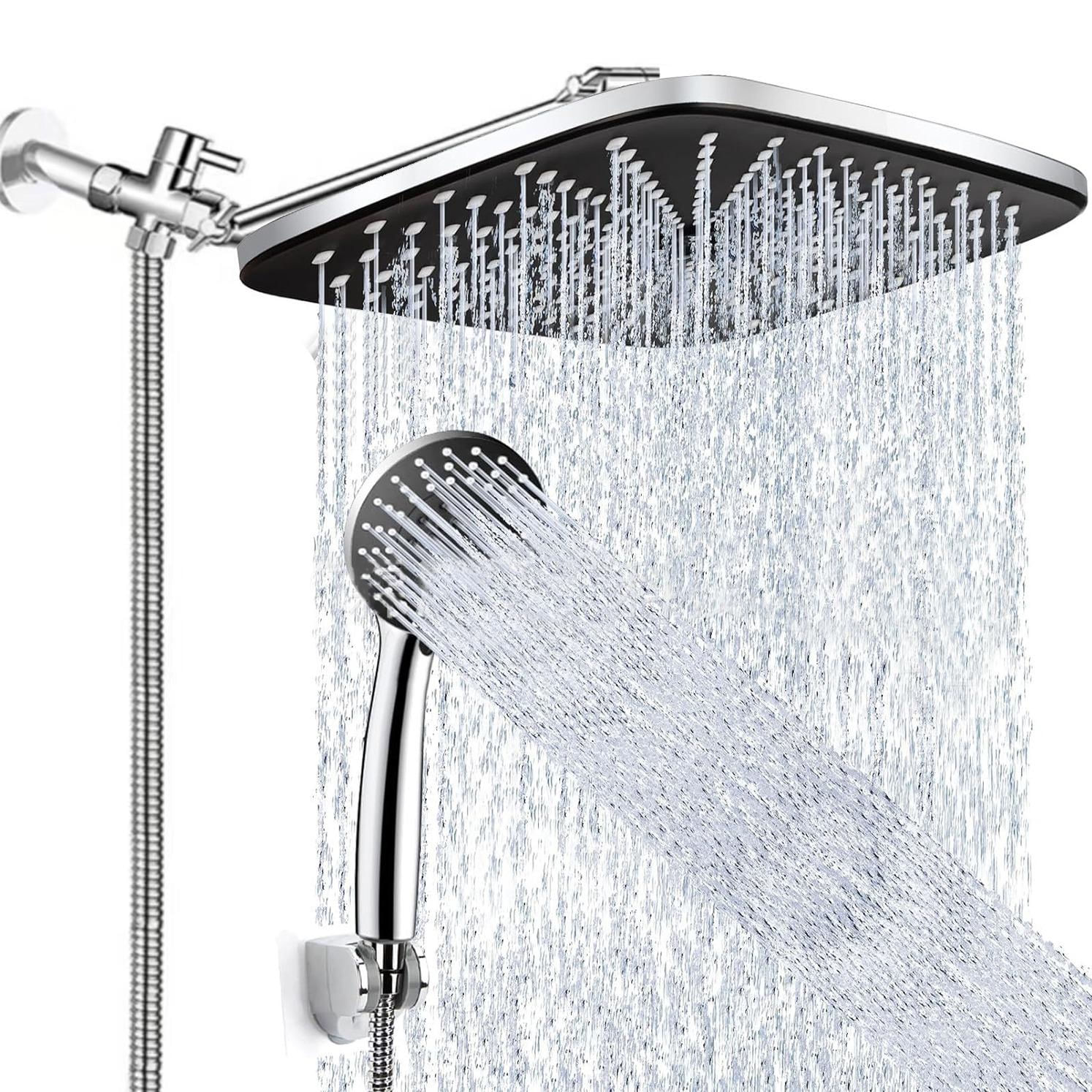 Conjunto Combinado De Cabeça De Chuveiro De Alta Pressão De 30 Cm Com Braço De Extensão