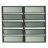 Janela De Alumínio Basculante 2 Seções 100x200cm Vidro Mini Boreal Plus Brimak Preto