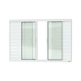 Janela De Aluminio Veneziana De Correr 120x200cm 6 Folhas Com Vidro Liso Confort Brimak Branco