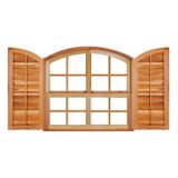 Janela De Madeira Guilhotina 100x120cm 4 Folhas Rodam Imbuia