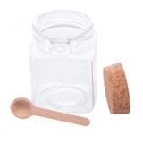 Pote Porta Tempero Vidro E Colher Tampa Rolha 310ml - Lyor