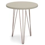 Mesa de Apoio Redonda Base Aço Evolution Off White - Patrimar Móveis