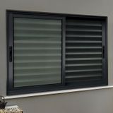 Veneziana Elite 3 Folhas Moveis 100 X 120 Vidro Liso Preto