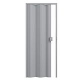 Porta de PVC Sanfonada 210x85cm Permatti Cinza Liso
