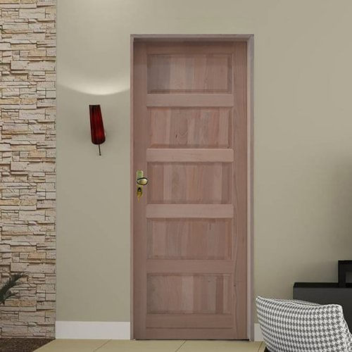 Kit Porta de Madeira 210x92cm Batente 14cm Fechadura Taco de Golf Externo Trento Hale Esquadrias Tauari