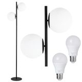 Luminária Piso Chão 162cm Jabuticaba 2 Globos Kjtd-710-gold