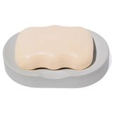 Saboneteira Porta Sabonete Banheiro Oval 11cm Em Cimento Cinza