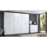 Guarda Roupa de Casal Americano 06 Portas 04 Gavetas Henn Branco Hp