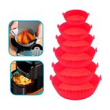 Forminhas Air Fryer Silicone Para Bolo Pudim Lavável Kit 6