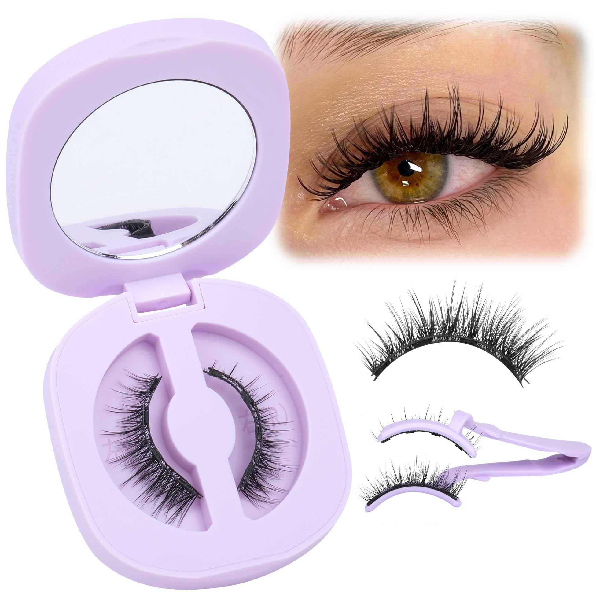 Cílios Magnéticos Alicrown Natural Look, Reutilizáveis, 1 Par