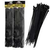 Kit 100 Abraçadeiras Lacre Nylon Enforca Gato Cinta Plástica 7x500mm Fita Hellerman 50cm Preta