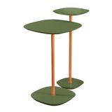 Conjunto 2 Mesa Lateral Florença Verde Em Metal Cobre