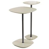 Conjunto 2 Mesa Lateral Florença Off White Em Metal Preto
