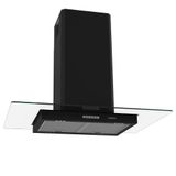 Coifa De Ilha Vidro Reto Black 4 E 5 Bocas 90cm Fogatti 110v