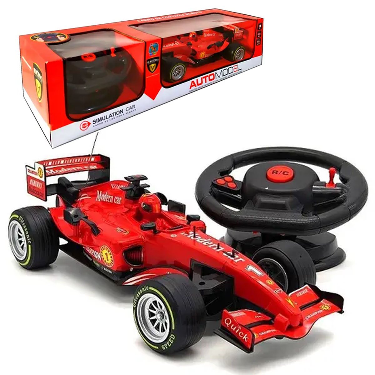 Brinquedo Carro F1 Controle Remoto Som E Luz Ferrari Mclaren