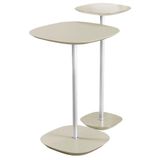 Conjunto 2 Mesa Lateral Florença Off White Em Metal Cromado
