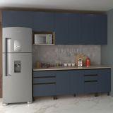 Cozinha Completa Bartira Cristal Tempero Com 8 Portas, 8 Gavetas, 6 Prateleiras, 1 Nicho Para Micro-ondas