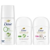 Desodorante De Viagem Dove Para Mulheres, Pacote Com 3 Variedades — Advanced Care Invisible, Cool Essentials Mini, Spray De Pepino E Chá Verde