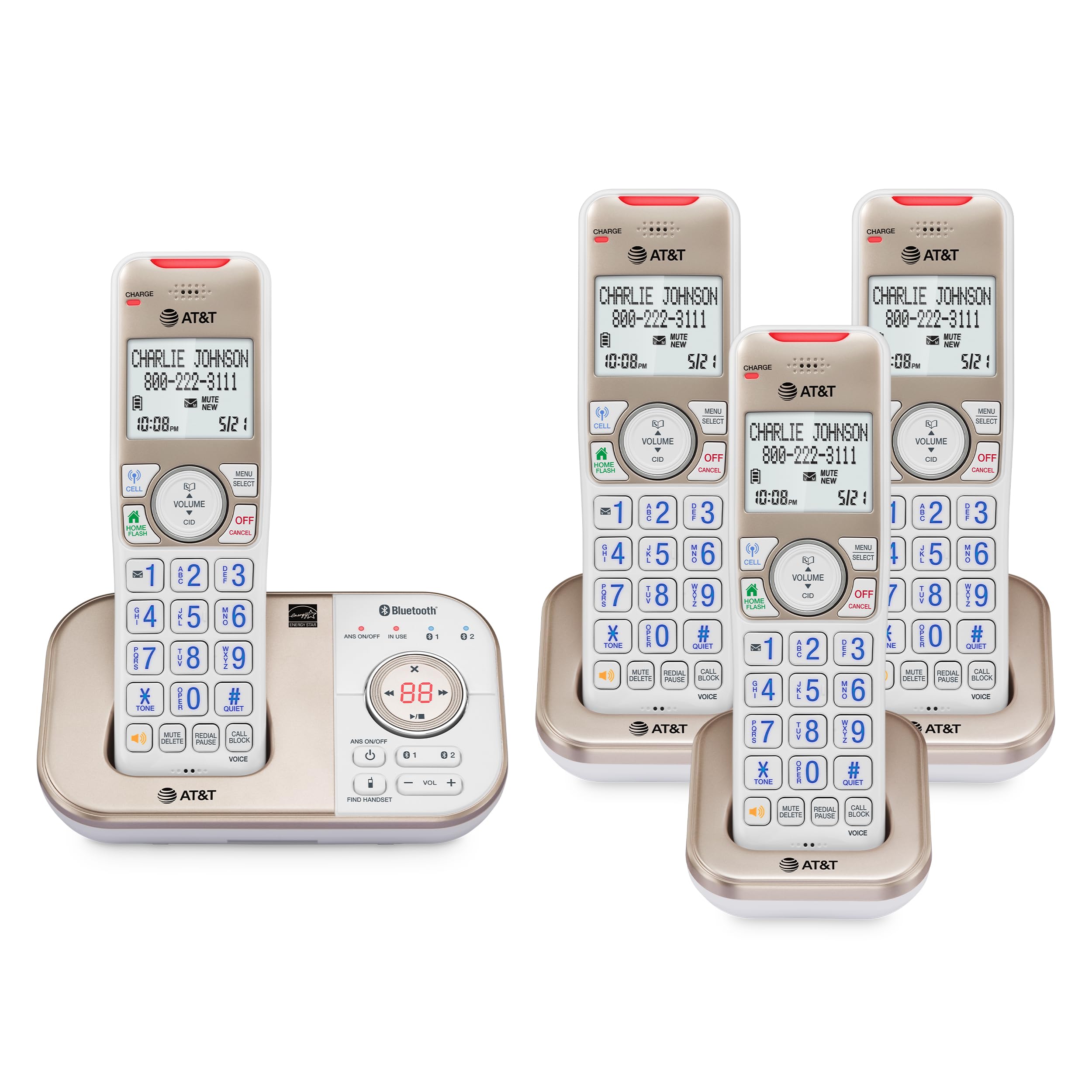 Telefones Sem Fio At&amp;t Bl3112-4 Com Secretária Eletrônica E 4 Aparelhos